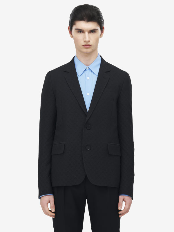 ALEXANDER MCQUEEN - Skull Jacquard Deconstructed Jacket - Item 827198QRABU1010